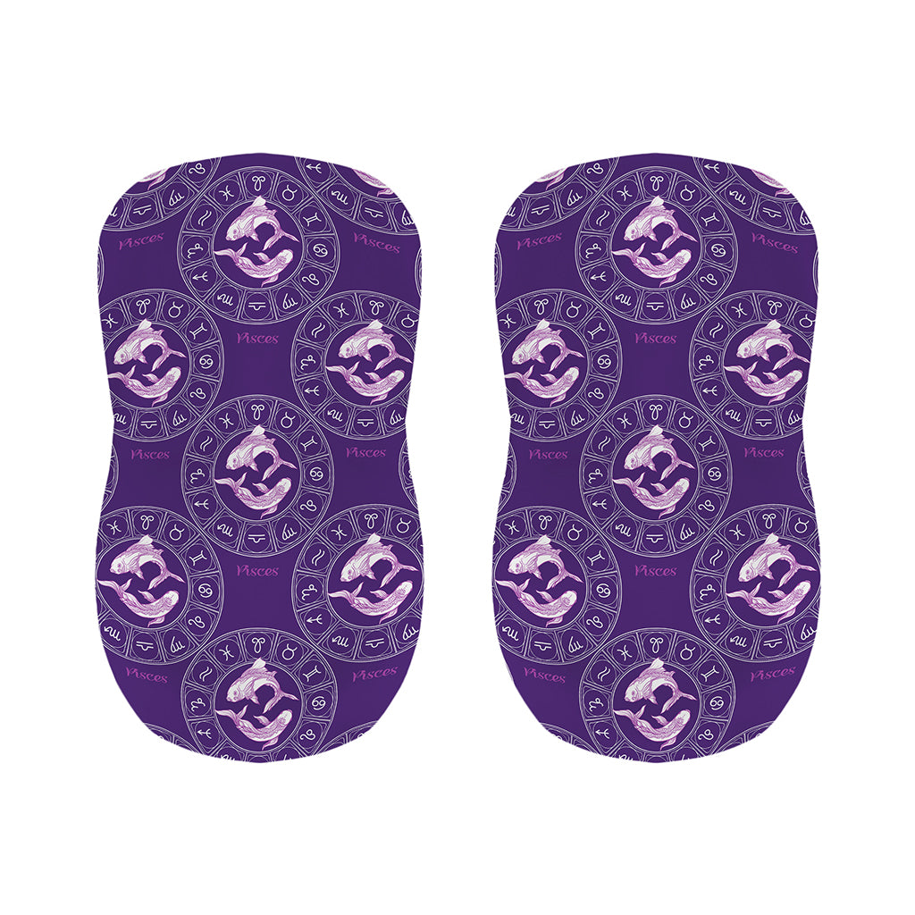 Purple Pisces Zodiac Pattern Print Bar Stool Covers