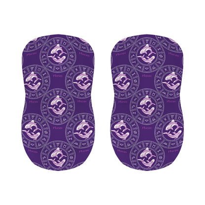 Purple Pisces Zodiac Pattern Print Bar Stool Covers