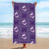 Purple Pisces Zodiac Pattern Print Beach Towel