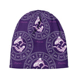 Purple Pisces Zodiac Pattern Print Beanie