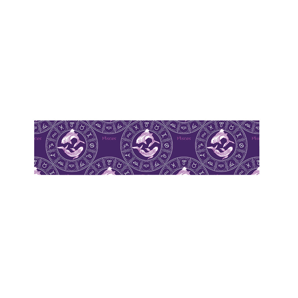 Purple Pisces Zodiac Pattern Print Bed Runner
