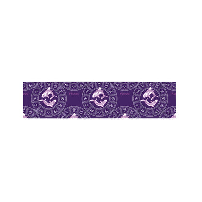 Purple Pisces Zodiac Pattern Print Bed Runner