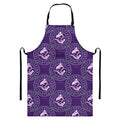 Purple Pisces Zodiac Pattern Print Bib Apron With Pocket