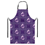 Purple Pisces Zodiac Pattern Print Bib Apron With Pocket