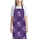Purple Pisces Zodiac Pattern Print Bib Apron With Pocket