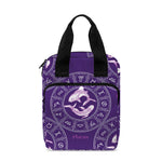 Purple Pisces Zodiac Pattern Print Bible Tote Bag
