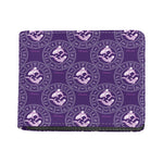 Purple Pisces Zodiac Pattern Print Bifold Wallet