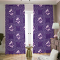 Purple Pisces Zodiac Pattern Print Dimout Pencil Pleat Curtains