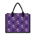 Purple Pisces Zodiac Pattern Print Canvas Tote Bag