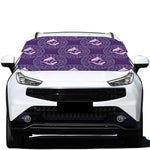 Purple Pisces Zodiac Pattern Print Car Windshield Snow Cover