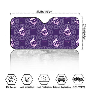 Purple Pisces Zodiac Pattern Print Car Windshield Sun Shade