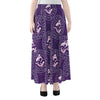 Purple Pisces Zodiac Pattern Print Chiffon Maxi Skirt