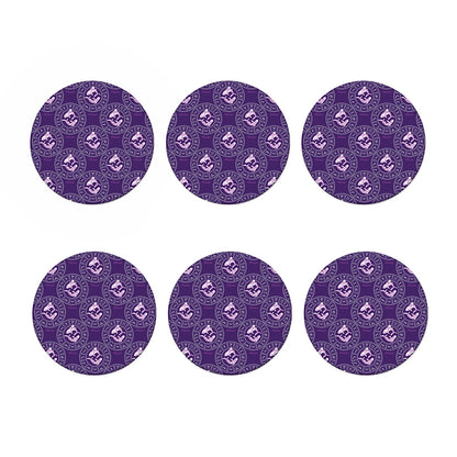 Purple Pisces Zodiac Pattern Print Coaster Set