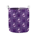 Purple Pisces Zodiac Pattern Print Collapsible Laundry Basket
