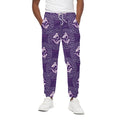 Purple Pisces Zodiac Pattern Print Cotton Sweatpants