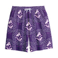 Purple Pisces Zodiac Pattern Print Cotton Shorts
