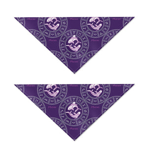 Purple Pisces Zodiac Pattern Print Dog Bandana