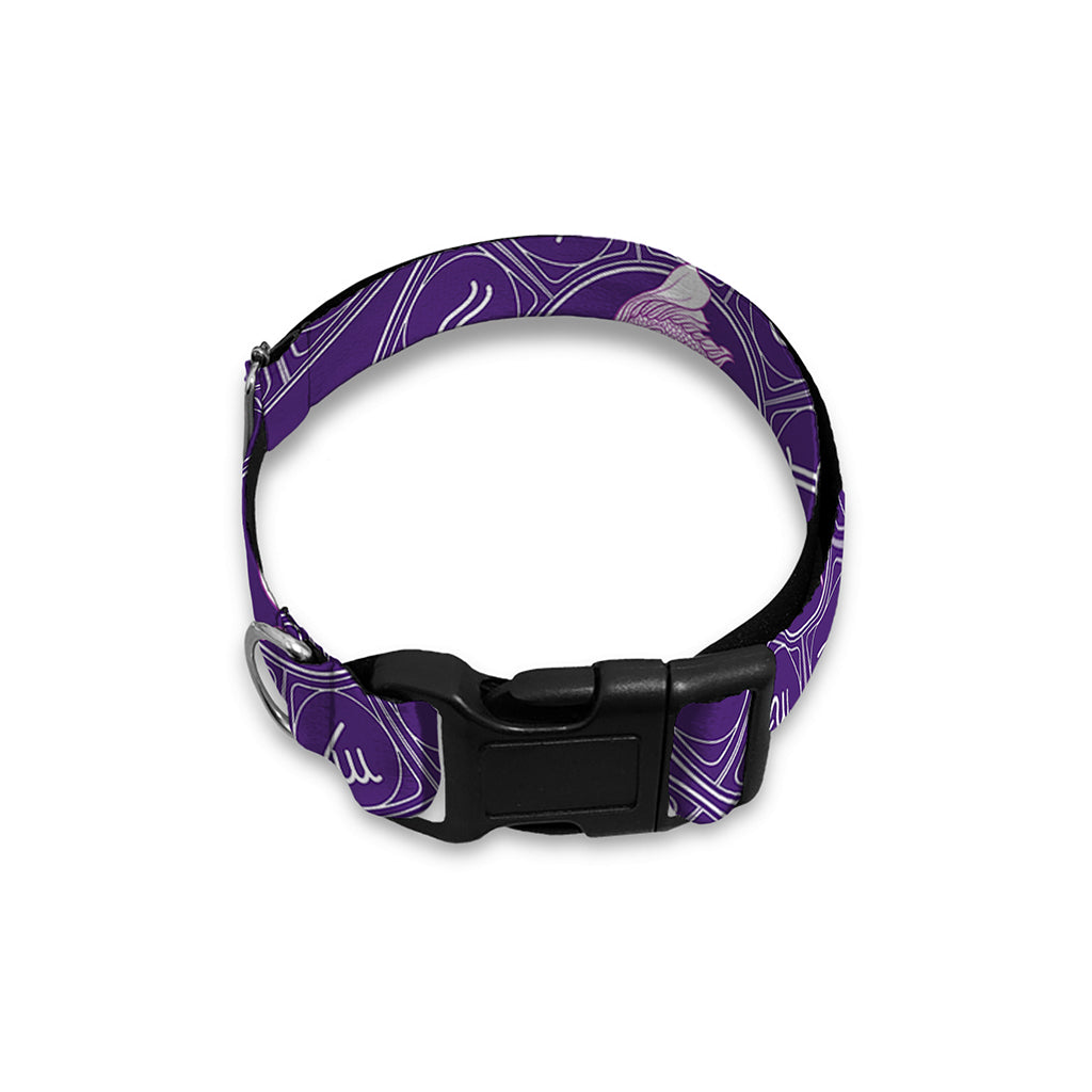 Purple Pisces Zodiac Pattern Print Dog Collar
