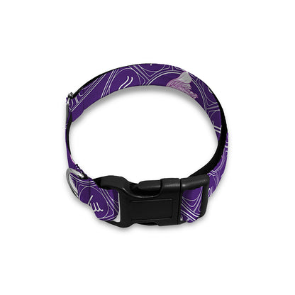Purple Pisces Zodiac Pattern Print Dog Collar
