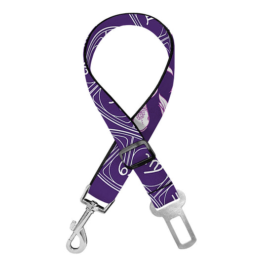 Purple Pisces Zodiac Pattern Print Dog Seat Belt