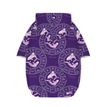 Purple Pisces Zodiac Pattern Print Dog Zip Up Hoodie