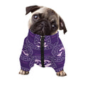 Purple Pisces Zodiac Pattern Print Dog Zip Up Jacket