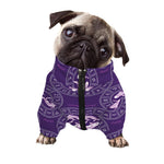 Purple Pisces Zodiac Pattern Print Dog Zip Up Jacket