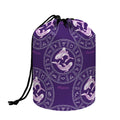 Purple Pisces Zodiac Pattern Print Drawstring Makeup Bag