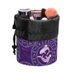 Purple Pisces Zodiac Pattern Print Drawstring Makeup Bag