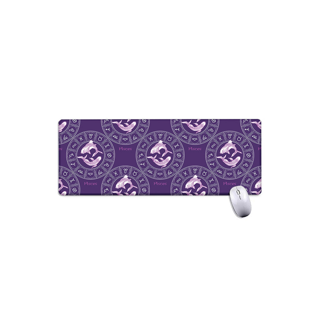 Purple Pisces Zodiac Pattern Print Extended Mouse Pad