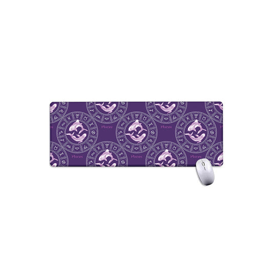 Purple Pisces Zodiac Pattern Print Extended Mouse Pad