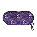 Purple Pisces Zodiac Pattern Print Glasses Case