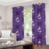 Purple Pisces Zodiac Pattern Print Grommet Curtains