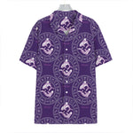 Purple Pisces Zodiac Pattern Print Hawaiian Shirt