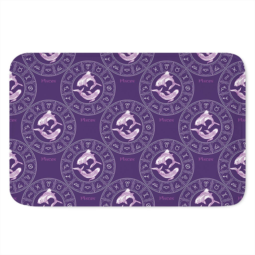 Purple Pisces Zodiac Pattern Print Indoor Door Mat