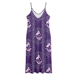 Purple Pisces Zodiac Pattern Print Jersey Midi Cami Dress