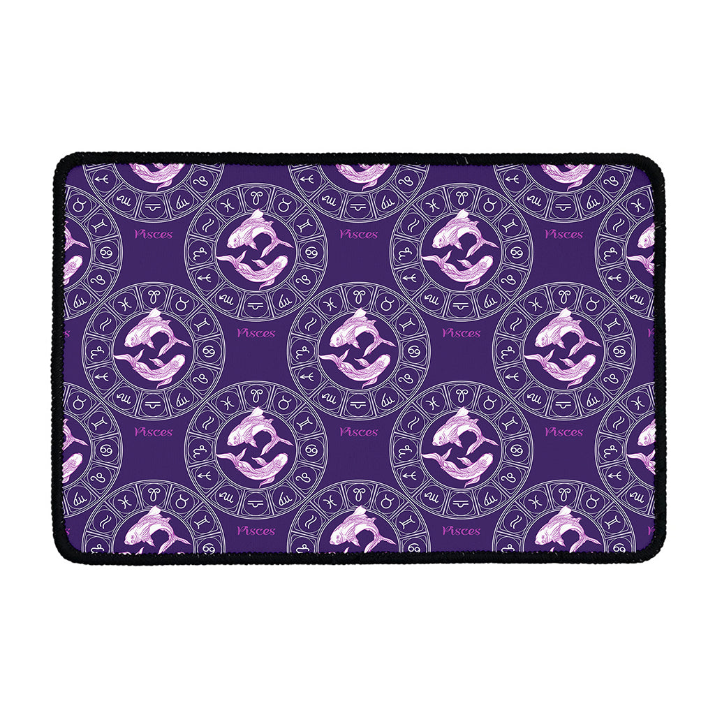 Purple Pisces Zodiac Pattern Print Kitchen Mat