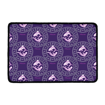 Purple Pisces Zodiac Pattern Print Kitchen Mat