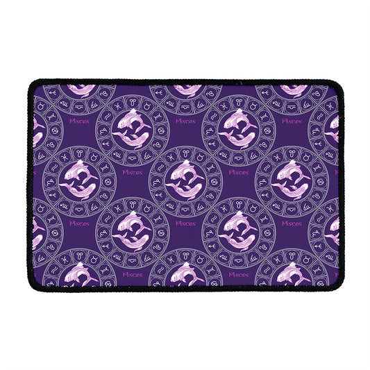 Purple Pisces Zodiac Pattern Print Kitchen Mat