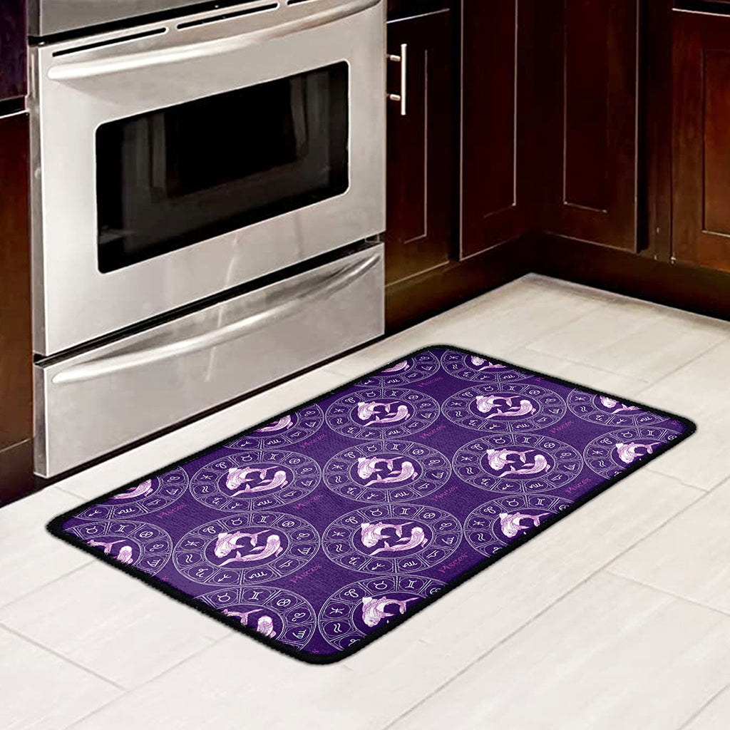 Purple Pisces Zodiac Pattern Print Kitchen Mat