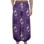 Purple Pisces Zodiac Pattern Print Lantern Pants