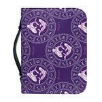 Purple Pisces Zodiac Pattern Print Leather Bible Cover