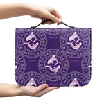 Purple Pisces Zodiac Pattern Print Leather Bible Cover