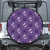 Purple Pisces Zodiac Pattern Print Leather Spare Tire Cover