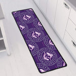 Purple Pisces Zodiac Pattern Print Long Kitchen Mat