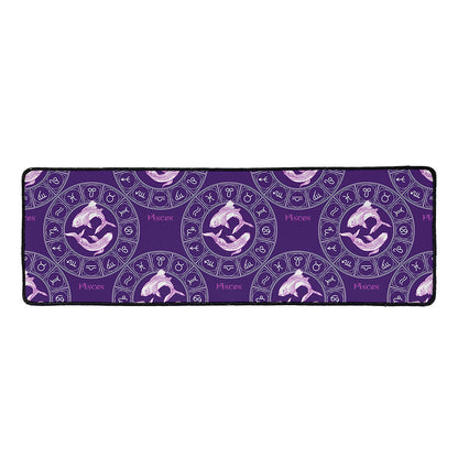 Purple Pisces Zodiac Pattern Print Long Kitchen Mat