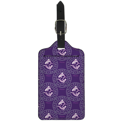Purple Pisces Zodiac Pattern Print Luggage Tag