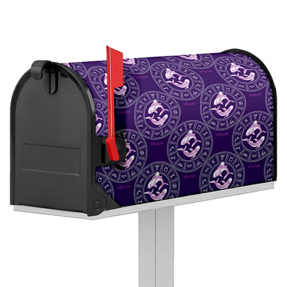 Purple Pisces Zodiac Pattern Print Mailbox Cover