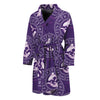 Purple Pisces Zodiac Pattern Print Men's Bathrobe