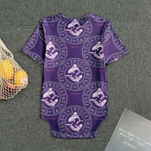 Purple Pisces Zodiac Pattern Print Men's Bodysuit